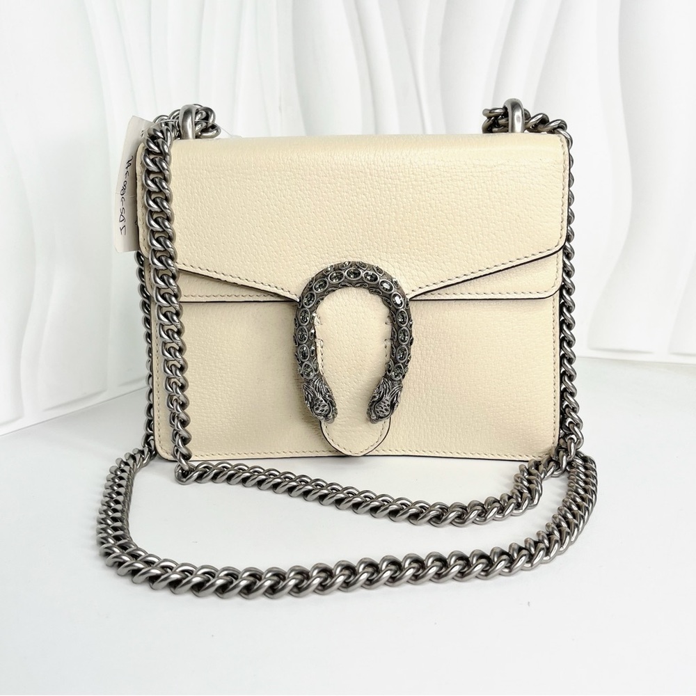 Gucci Dionysus Small white Suede & Leather Bag